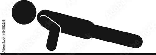 Isolated sport pictogram, push up on a mattress, gym, health, fitness icon
