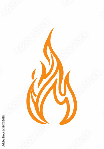 An orange outline of flames rising upwards