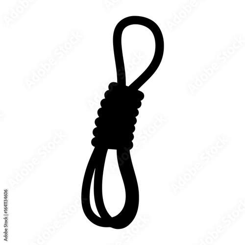 A dark and somber illustration of a hangman's noose, ominously presented