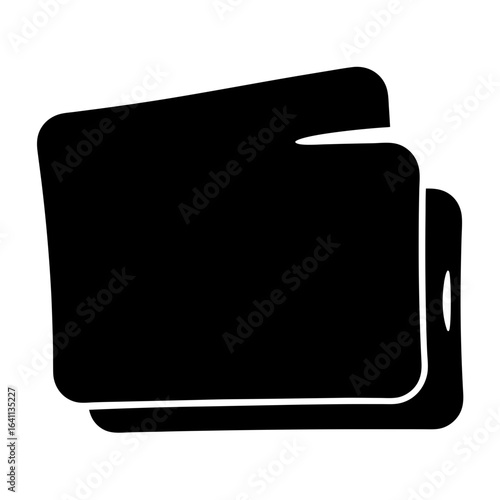 Black and White Icon Depicting a Stack of Documents or Files