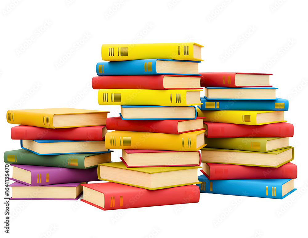 custom made wallpaper toronto digitalStacks of colorful books isolated on white background
