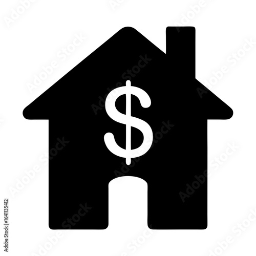 Affordable Housing Icon with Dollar Sign Symbolizing Real Estate Investment