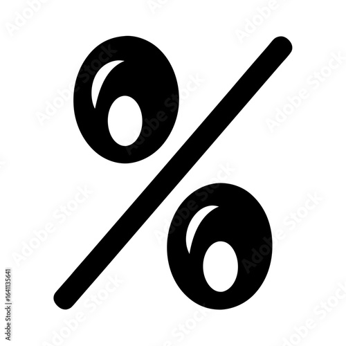 Bold percentage symbol icon representing discounts and financial calculations well