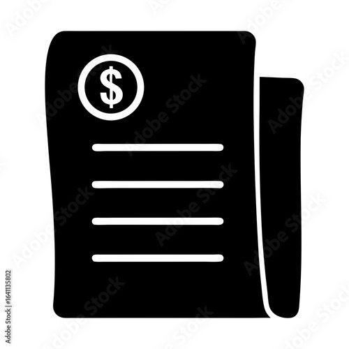 Financial report with dollar sign showing income statement or balance sheet