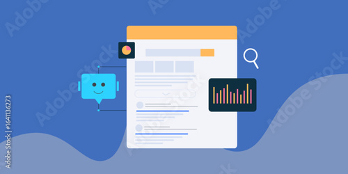 Generative AI with advance search algorithm displays tailored summaries followed by contextual links on search engine page.
