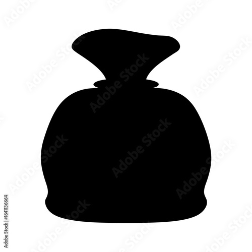 Silhouette of a knotted bag filled with precious goods or items