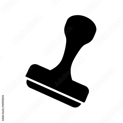 Silhouette of a rubber stamp indicating approval, confirmation, or authentication of documents