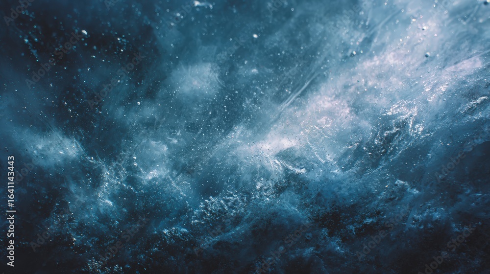 Fototapeta premium A mesmerizing underwater scene showcasing intricate patterns of deep blue hues and shimmering light.