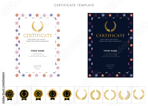 賞状２９６　certificate　award　表彰状　celebration