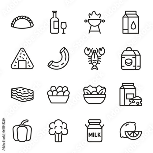 food and drink Vector Outline Icon. Set 7