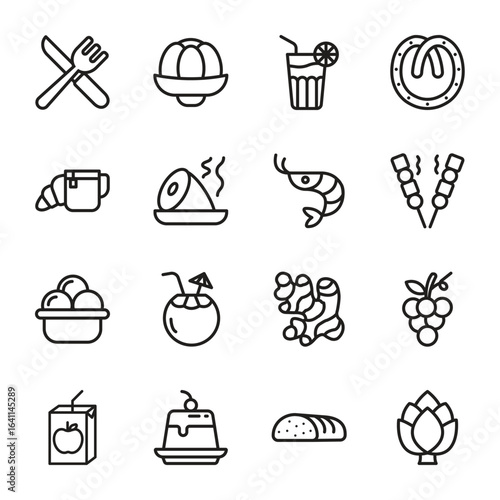 food and drink Vector Outline Icon. Set 6