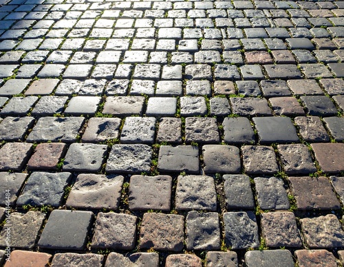 Cobblestone pavement with sunlight (1)