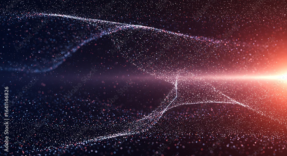 Fototapeta premium Abstract Particle Stream with Light
