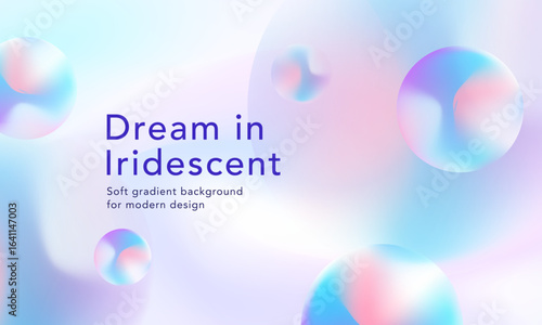 Iridescent Pastel 3D Spheres on Soft Gradient Background