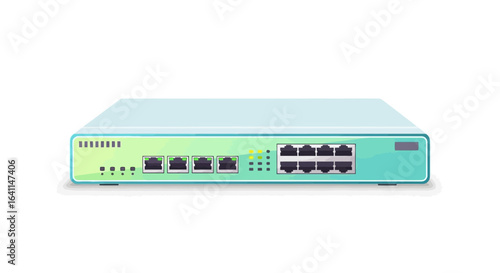 Depiction of a Local Area Network Switch with Multiple Ethernet Ports