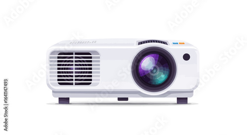 Detailed vector illustration of a modern projector on a white background