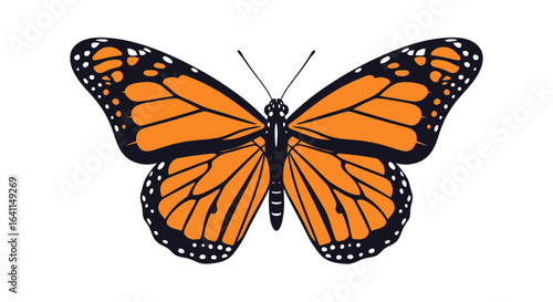 Majestic monarch butterfly illustration with vibrant orange and black wings