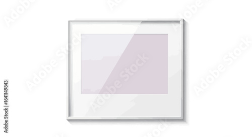 Realistic White Picture Frame Illustration with Subtle Shadow Effects