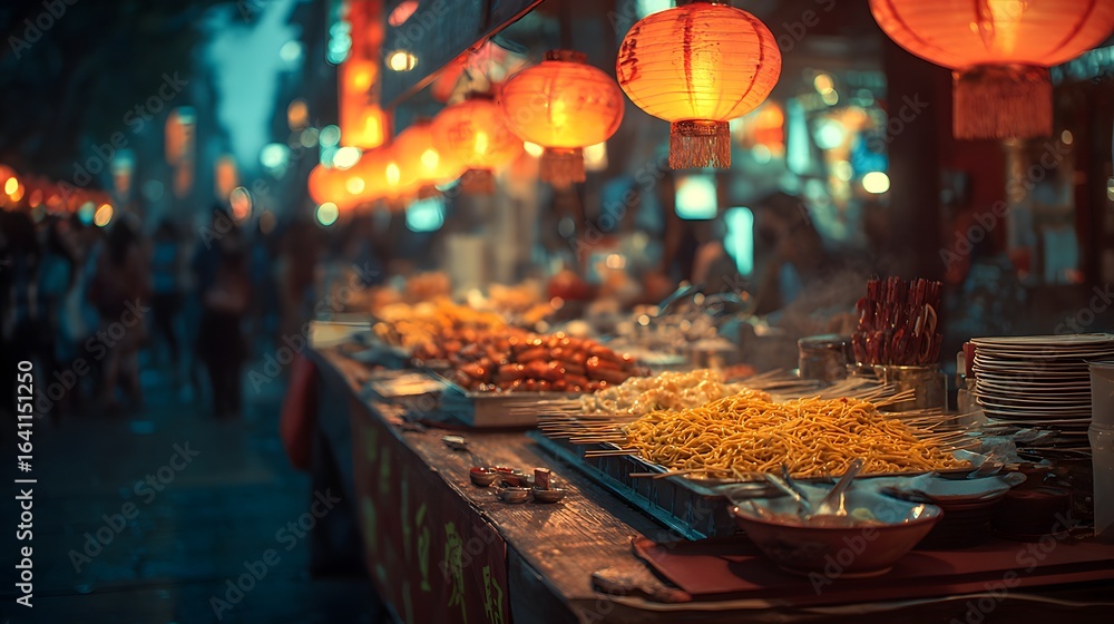 © jimmy - Explore vibrant chinese street food market with lanterns and delicious asian cuisine for travel inspiration © jimmy - Explore vibrant chinese street food market with lanterns and delicious asian cuisine for travel inspiration