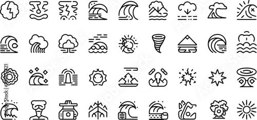 Weather Icons: Dynamic set of natural disaster symbols for design and informational projects