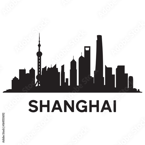 Canvas Print Shanghai skyline silhouette