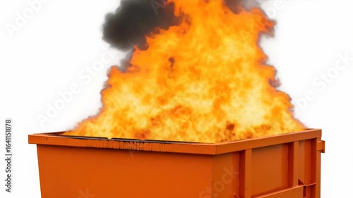 Dumpster Inferno: A visual depiction of extreme waste management and environmental crisis,
