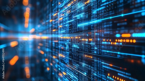 Wallpaper Mural Futuristic Digital Data Network Backdrop with Abstract Elements Torontodigital.ca