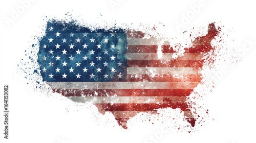 Artistic Representation of USA Map with Stars and Stripes Emphasizing National Pride and Cultural Identity