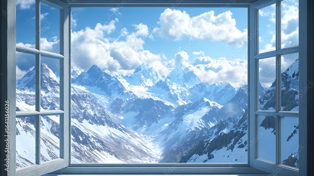 Obraz premium Window mountain view