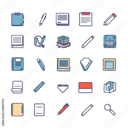 Set of notebook icons