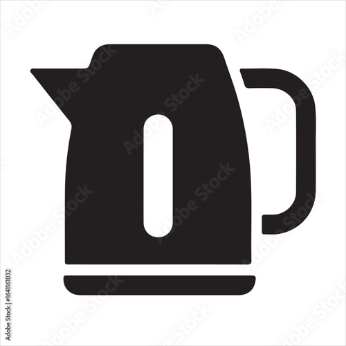 Black electric kettle kitchen appliance for boiling water and tea preparation

