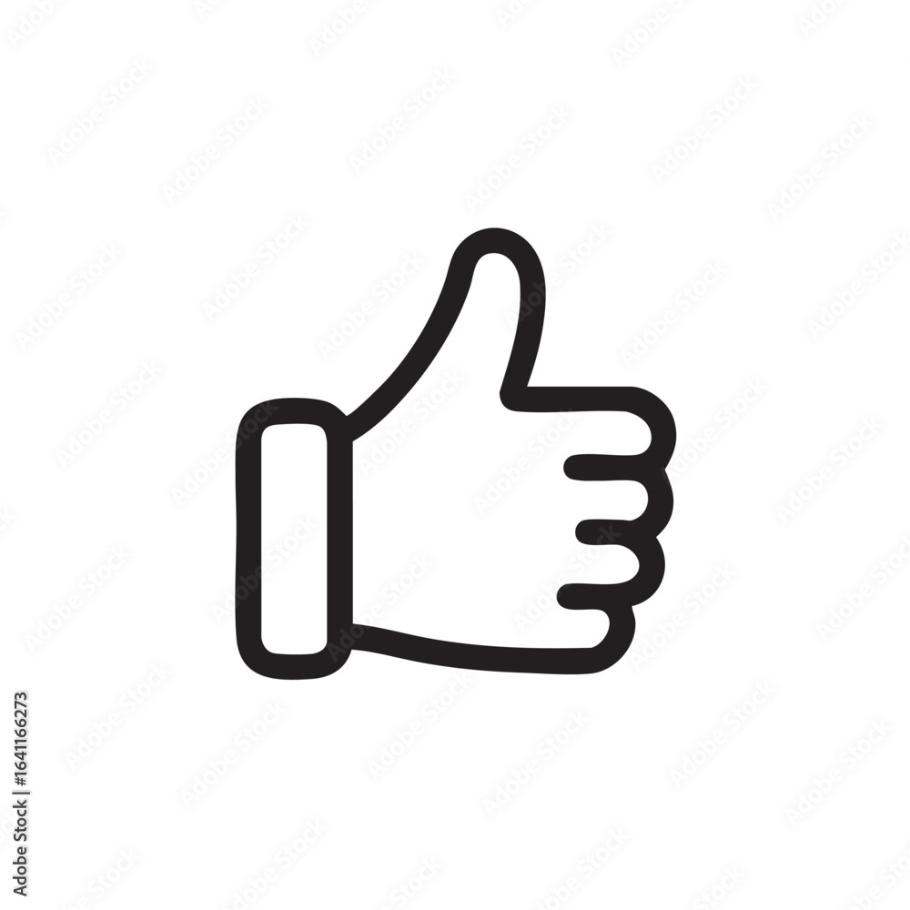 A simple line icon of a hand giving a thumbs-up. A simple line icon of a hand giving a thumbs-up.