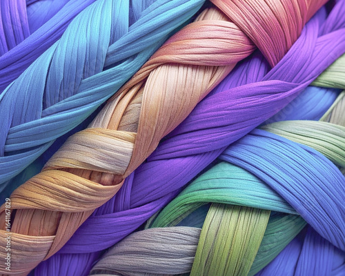 Woven thick colored threads background