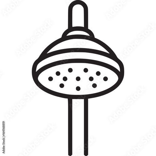 Shower head isolated on white background is a plumbing fixture that sprays water for cleaning and hygiene in a bathroom, providing a refreshing and relaxing experience
