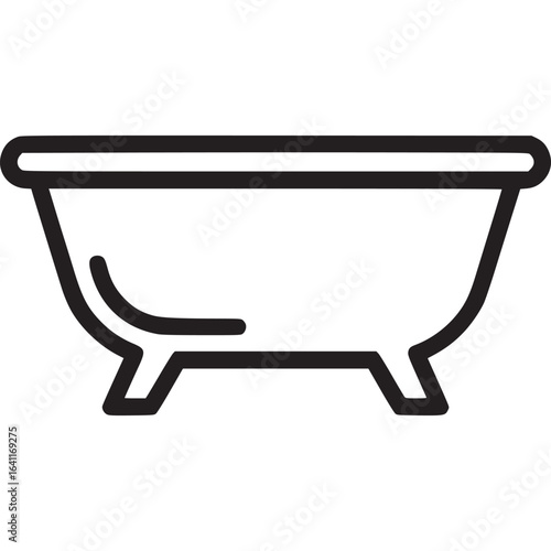 Bathtub isolated on white background is a plumbing fixture used for bathing, providing relaxation and hygiene in a bathroom, often found in homes and spas