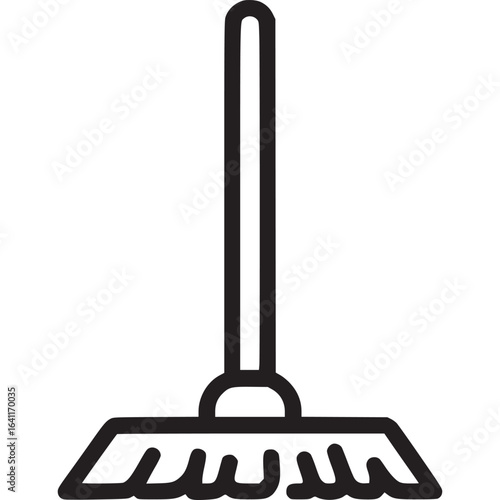 Broom isolated on white background is a cleaning tool with a handle and bristles, used for sweeping floors and removing dust, essential for household maintenance and tidiness