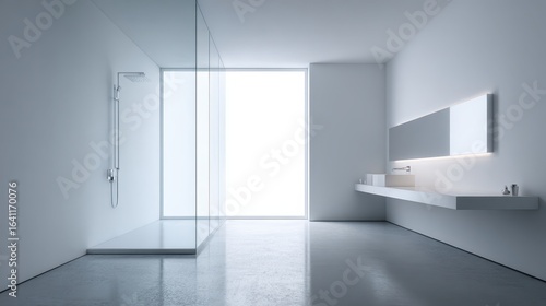 Wallpaper Mural Modern Minimalist Bathroom with Glass Shower Torontodigital.ca