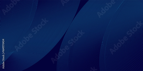 Abstract blue background with glowing curved lines. Shiny blue swirl curve lines design. Spiral lines. Geometric oval pattern. Futuristic technology concept. Vector illustration