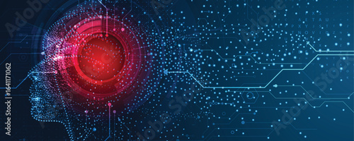 Abstract artificial intelligence circuit technology and science background