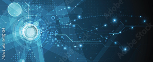 Abstract artificial intelligence circuit technology and science background