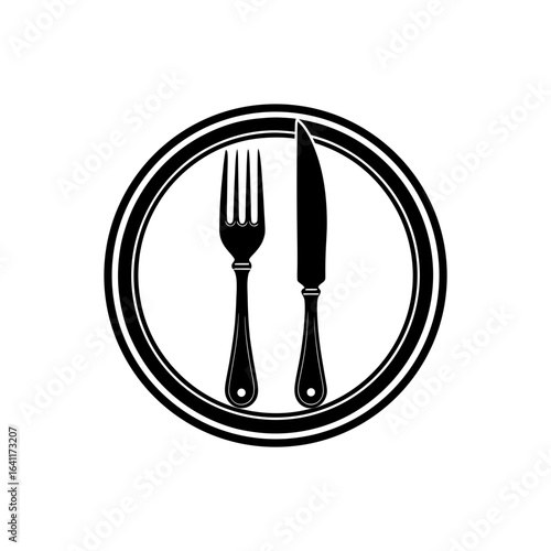  silhouette of a steak knife minimal dining cutlery isolated on white background