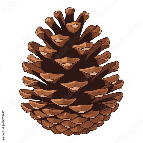 Detailed Pine Cone Illustration for Seasonal Design and Holiday Graphic Projects
