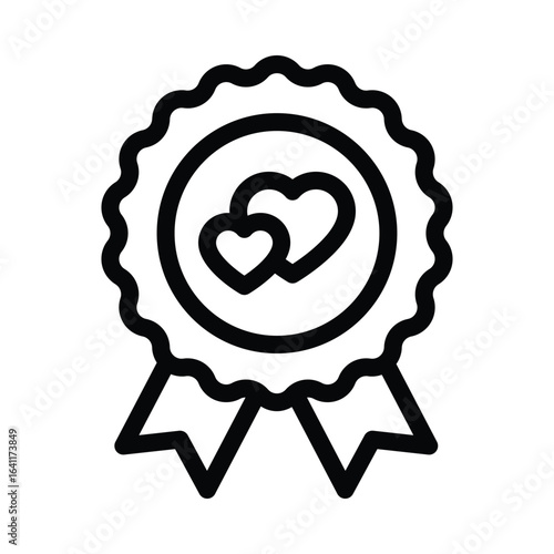 Medal Vector Outline Icon. EPS 10 File