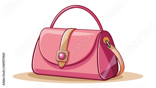 Close-up portrait pink female bag on a white background, elegant design, soft shadows, smooth curves, premium texture, minimal aesthetic, refined details, gentle highlights, timeless fashion accessory