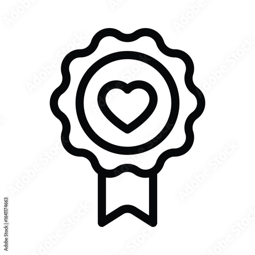 Medal Vector Outline Icon. EPS 10 File