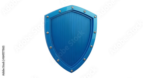 3d icon of blue shield isolated on transparent background, a symbol of protection and security