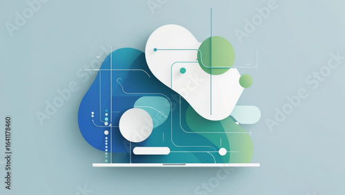 Modern Abstract Background with Organic and Technology Elements