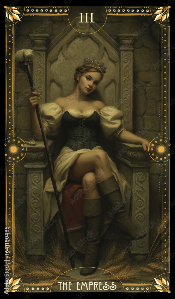 Naklejka premium vintage vintage style deck of tarot cards. magical predictions of the future, mysterious characters. 