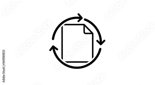 Document Conversion Loop Icon: File Format Change and Digital Process
