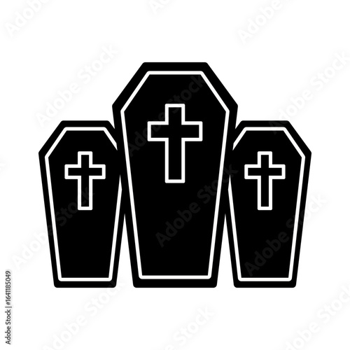 black coffins vector illustration